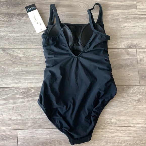 NWT Gottex Moto Lace Up Side Shirred Swimsuit - Picture 4 of 7